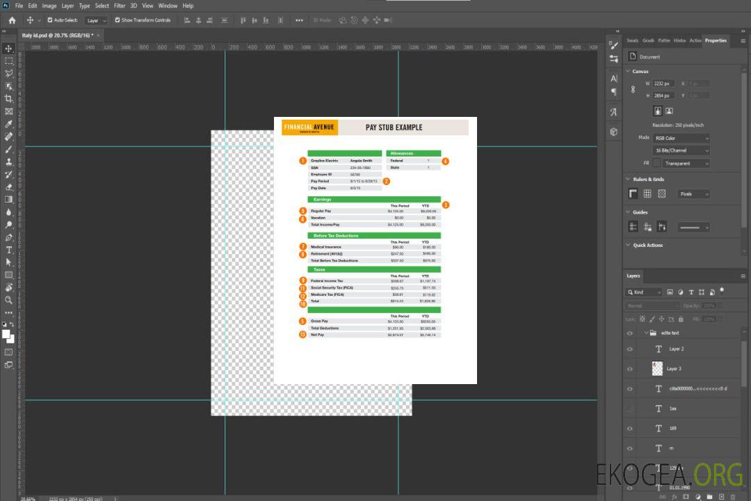 Modèle Word et PDF de bulletin de paie de l'avenue financière template Modèle Word et PDF de bulletin de paie de l'avenue financière template